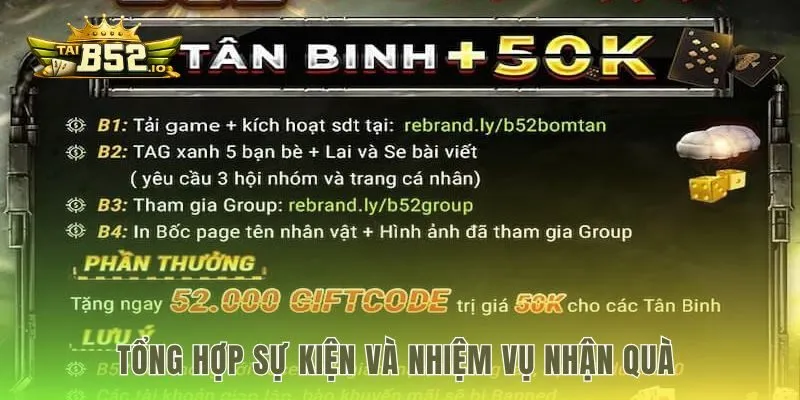 Khuyến mãi b52club giúp tích lũy vốn qua nhiệm vụ mỗi ngày